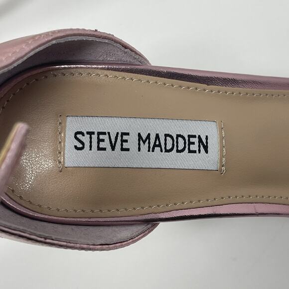 Steven Madden Isobel Sandals Size 8M Pink Metallic Clear Lucite Wedge NEW - Picture 2 of 14